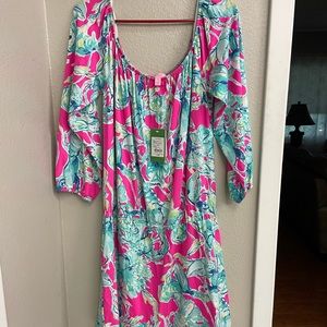 Lilly Pulitzer Off the Shoulder Jumpsuit Dress XL NWT